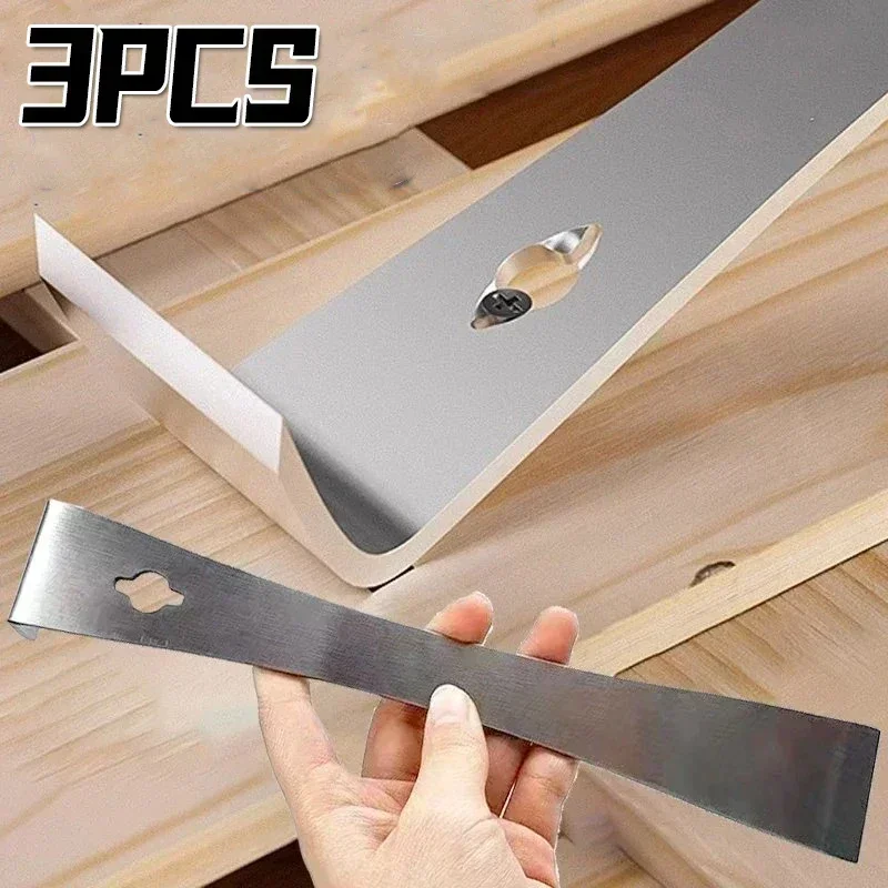 3 in 1 Flat Head Pry Bar Stainless Steel Woodworking Scraper Multifunction Lever Wooden Board Dismantling Spatula Nail Lift Tool