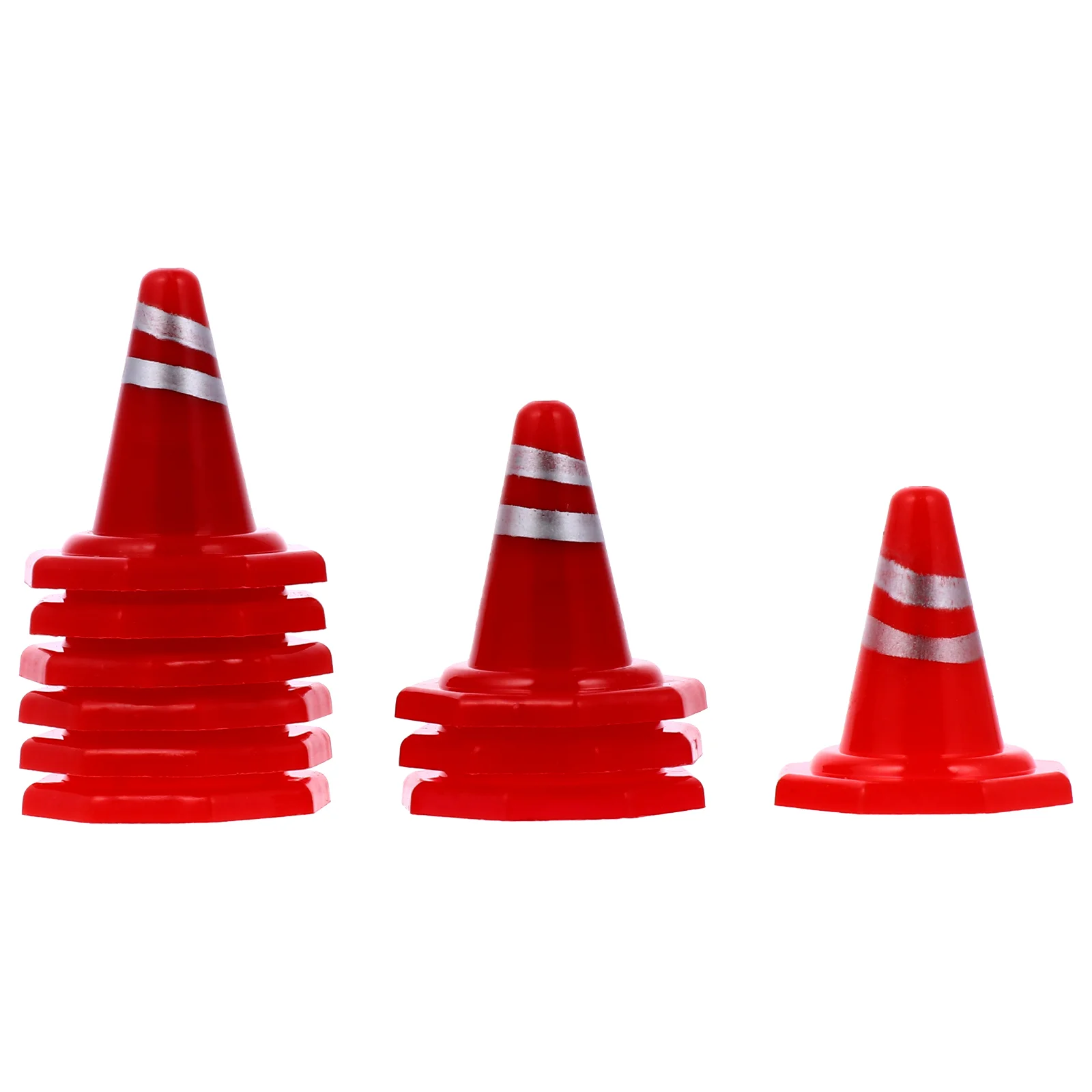 10 Pcs Sandbox Barricades Mini Cones for Cake Sign DIY Road Signs Simulation Roadblock Table Props Sports Child