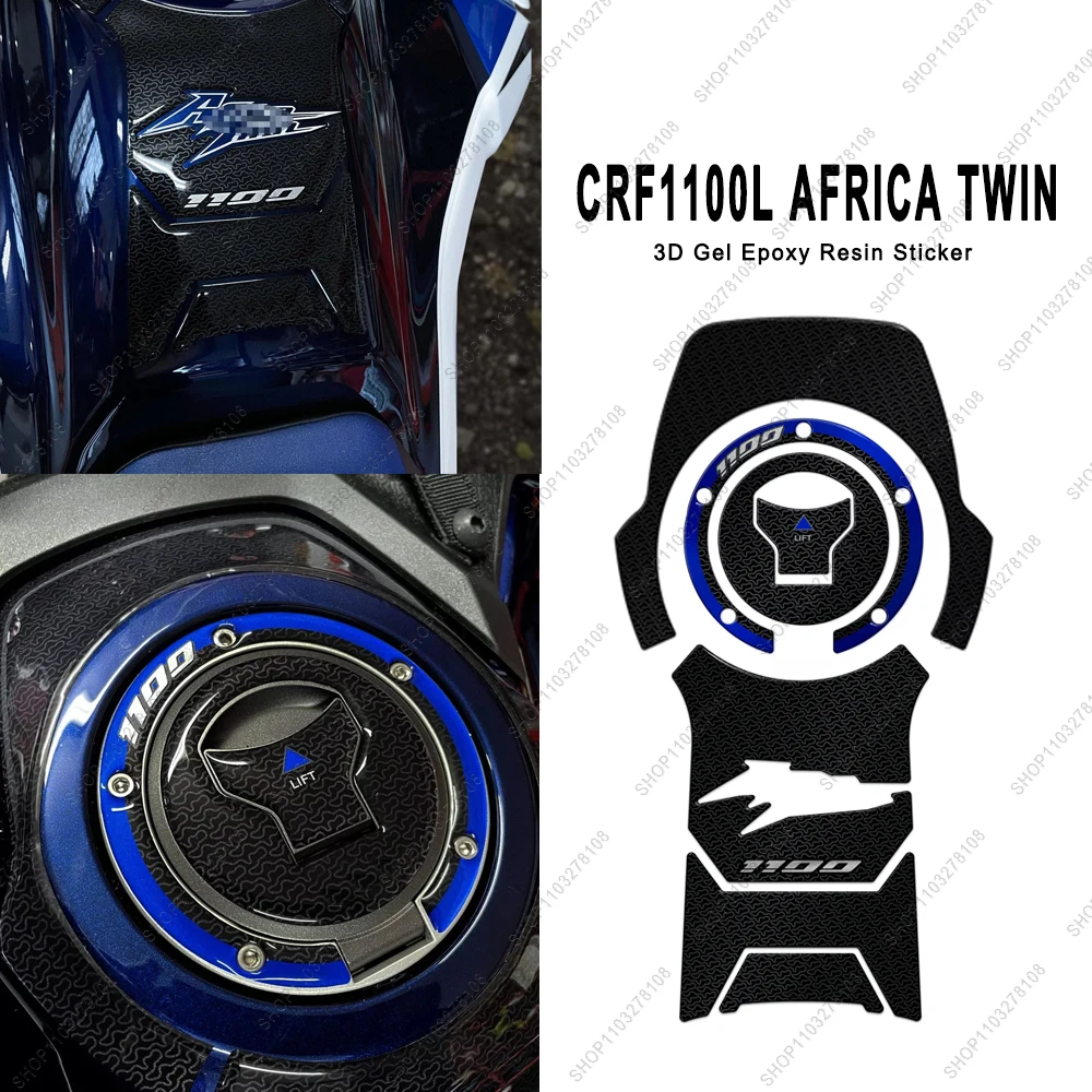 

Motorcycle Accessories 3D Epoxy Resin Sticker Fuel Tank Side Protective Kit Decal Waterproof for Honda Africa Twin 1100 2022