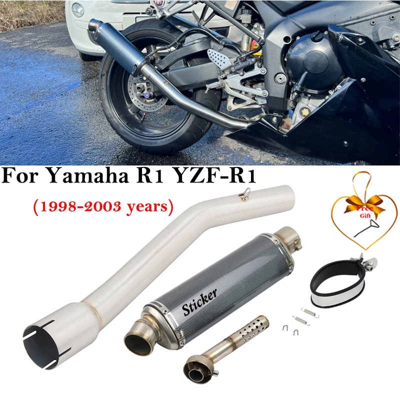 

Slip On For YAMAHA R1 YZF-R1 1998 1999 2000 2001 2002 2003 Motorcycle Exhaust Escape Systems Muffler DB Killer Middle Link Pipe