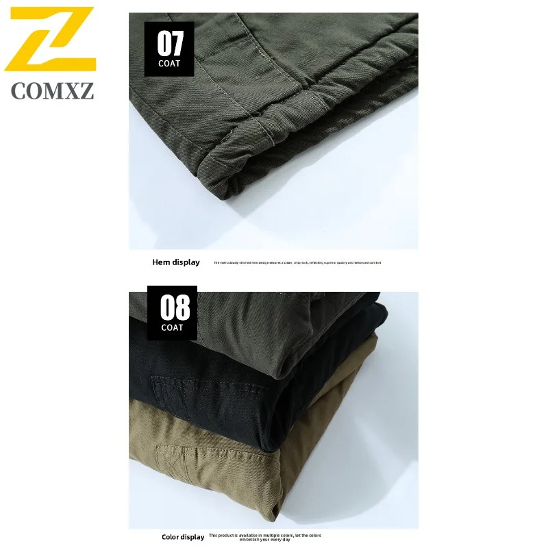 سترة رجالي بتصميم بسيط بغطاء للرأس من COMXZ سترة واقية خفيفة الوزن لتسلق الجبال بتصميم يومي مريح للخريف معطف جديد #6