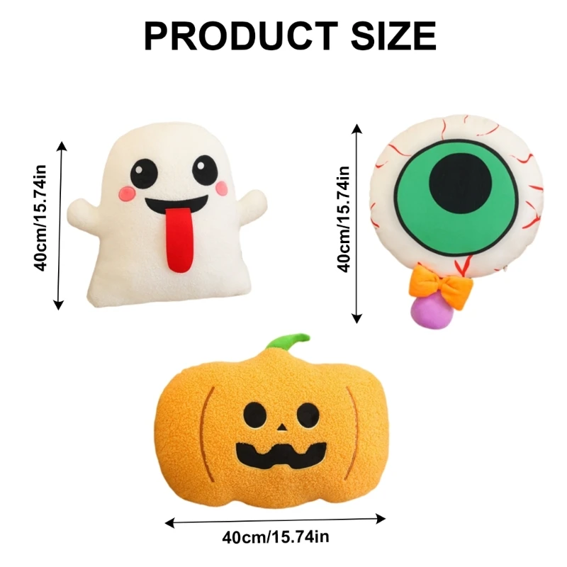 F19F – poupée en peluche avec yeux, sucette, jouet en peluche, citrouilles d'halloween, prix jeu