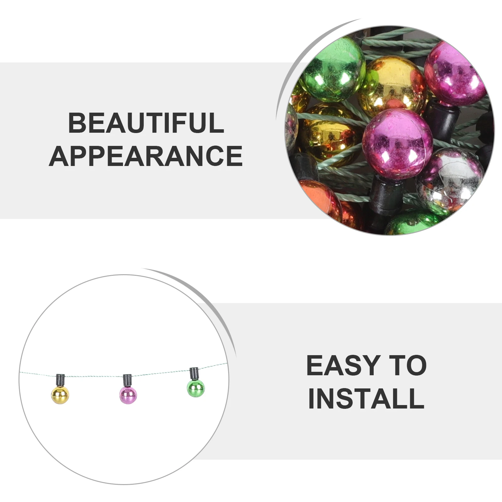 1set 5M Simulated String Christmas Tree Wrapping Fake Light Pendant Non Lighting Holiday Decorations Xmas Hanging