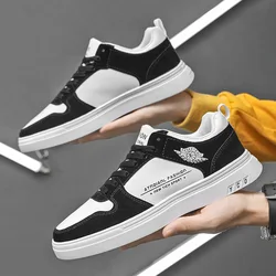 Men Vulcanized Sneakers White Sneakers Lightweight Breathable Sports Casual Running Shoes for Teenagers Versatile Skateboard