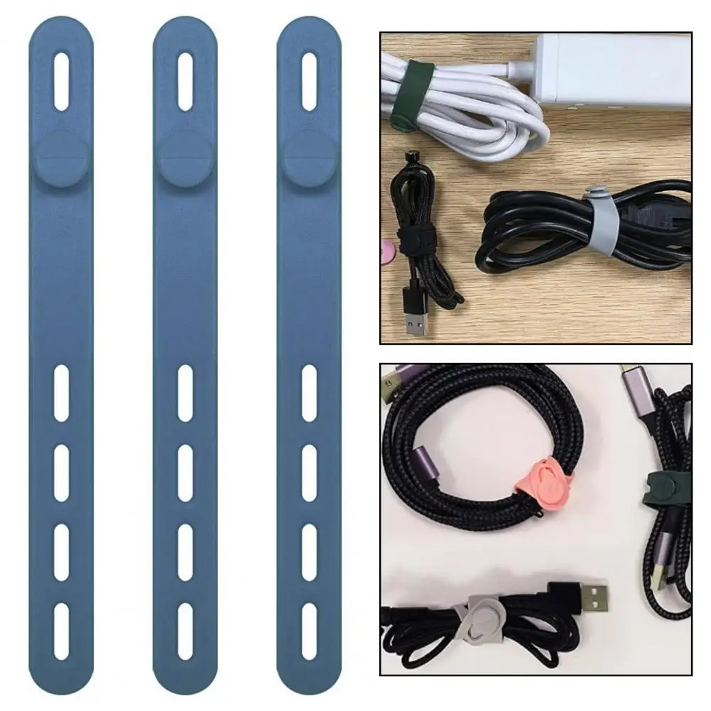 Skin-friendly Cable Wrap 20pcs Silicone Cable Organizer Set with Adjustable Buckle Closure Thickened for Multiple for Easy