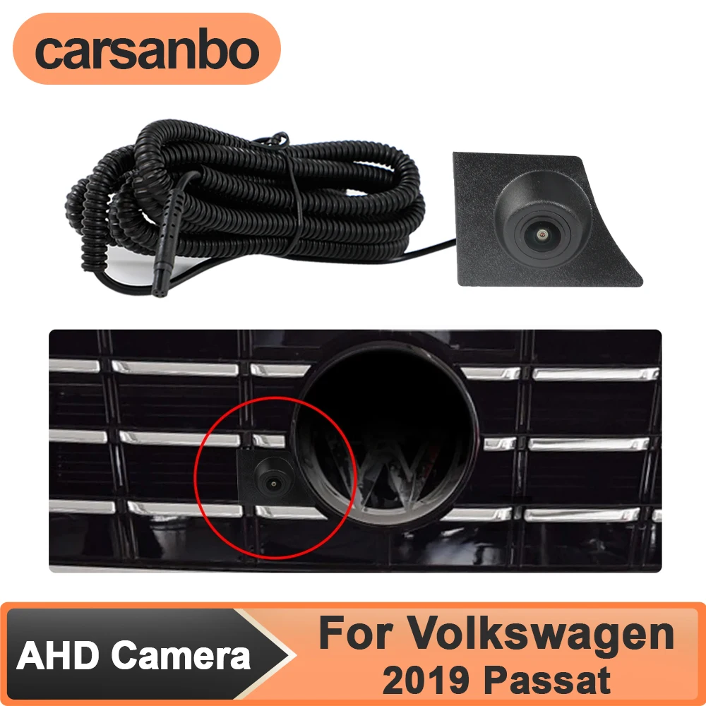 

Carsanbo AHD 1080P Front View Camera for Volkswagen 2019 Passat Parking Monitoring System Wide Angle 150° Fisheye Night Vision