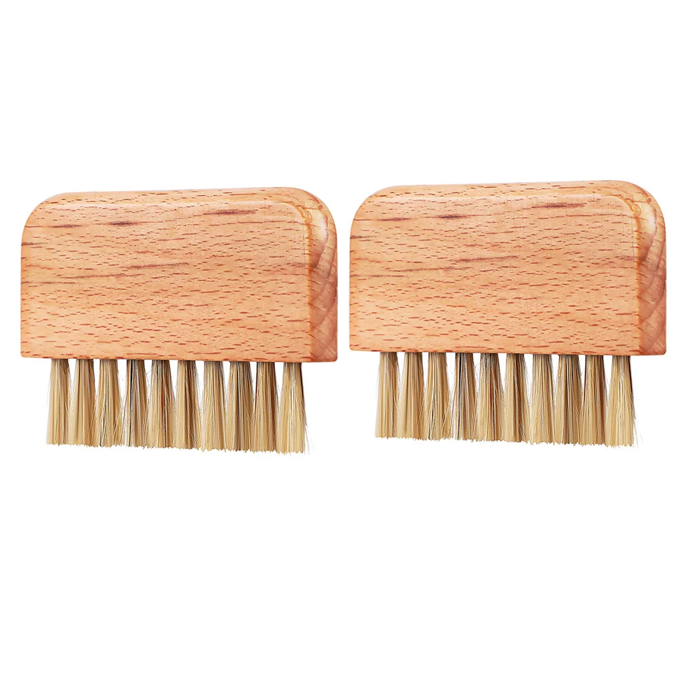

2Pcs Finger Nail Brush Soft Bristle Wooden Handle Multi-Use Scrub Tool for Nails Hands Feet and Small Device Cleaning