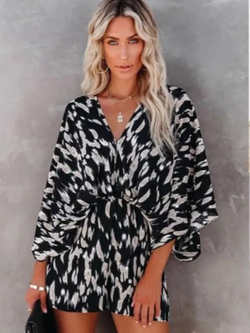 

Комбинезон с v-образным вырезом и завязкой на талии, брюки с высокой талией, уличная летняя коллекция из полиэфирного волокна, китайское производство