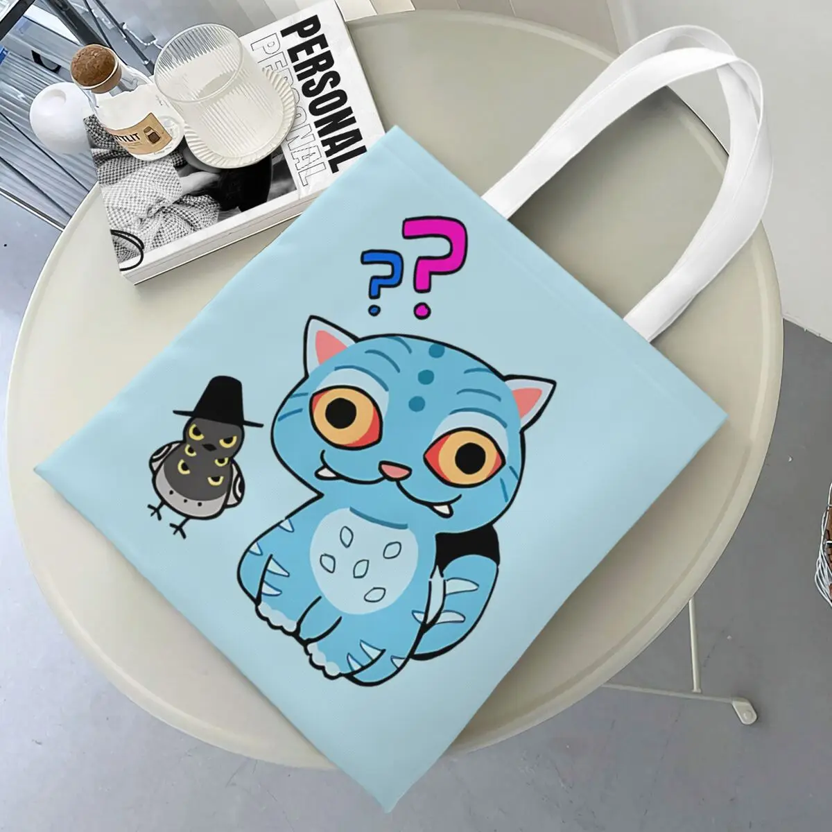 

Derpy Blue Tiger And Bird Сумка-шоппер Дорожные сумки Женские графические сумки для покупок KPOP Demon Hunters Современная тканевая сумка-тоут