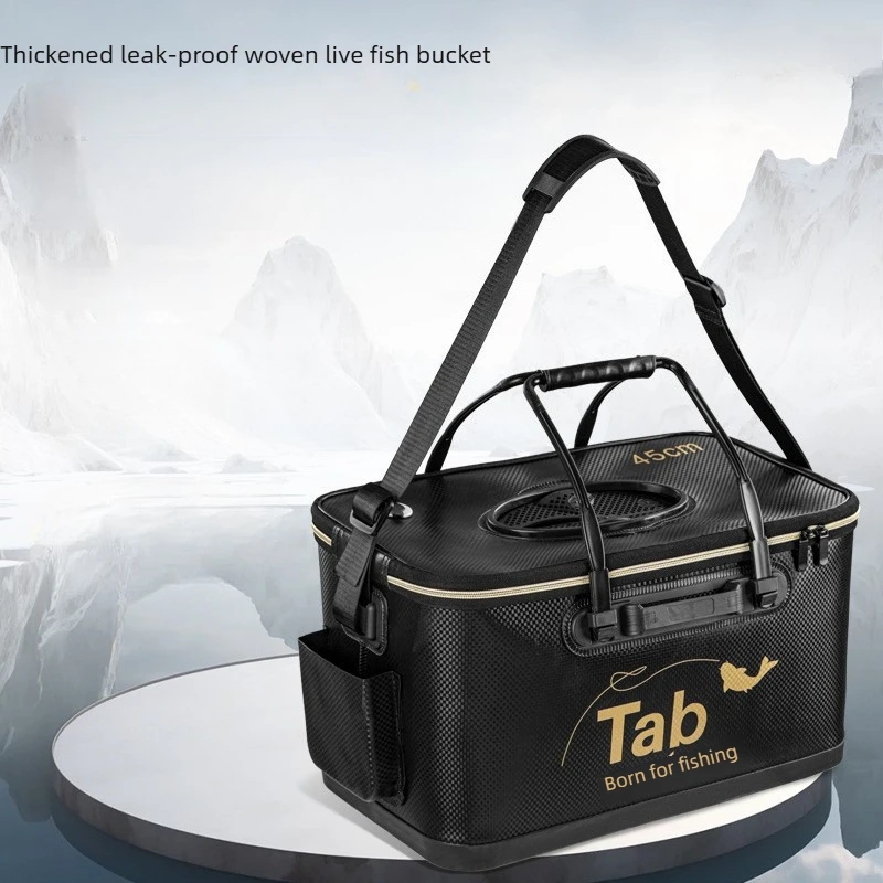 

Professional Lure Fishing Live Bucket, Foldable Hard-Shell Leak-Proof, Thickened Wear-Resistant, Portable Small Fish Keeper