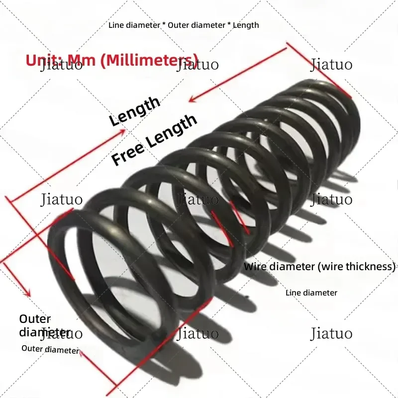 1PCS Custom Heavy Duty Large Coil Compression Spring Shock Absorbing for 10mm Wire Dia 50-100mm Out Diameter 100-200mm Length
