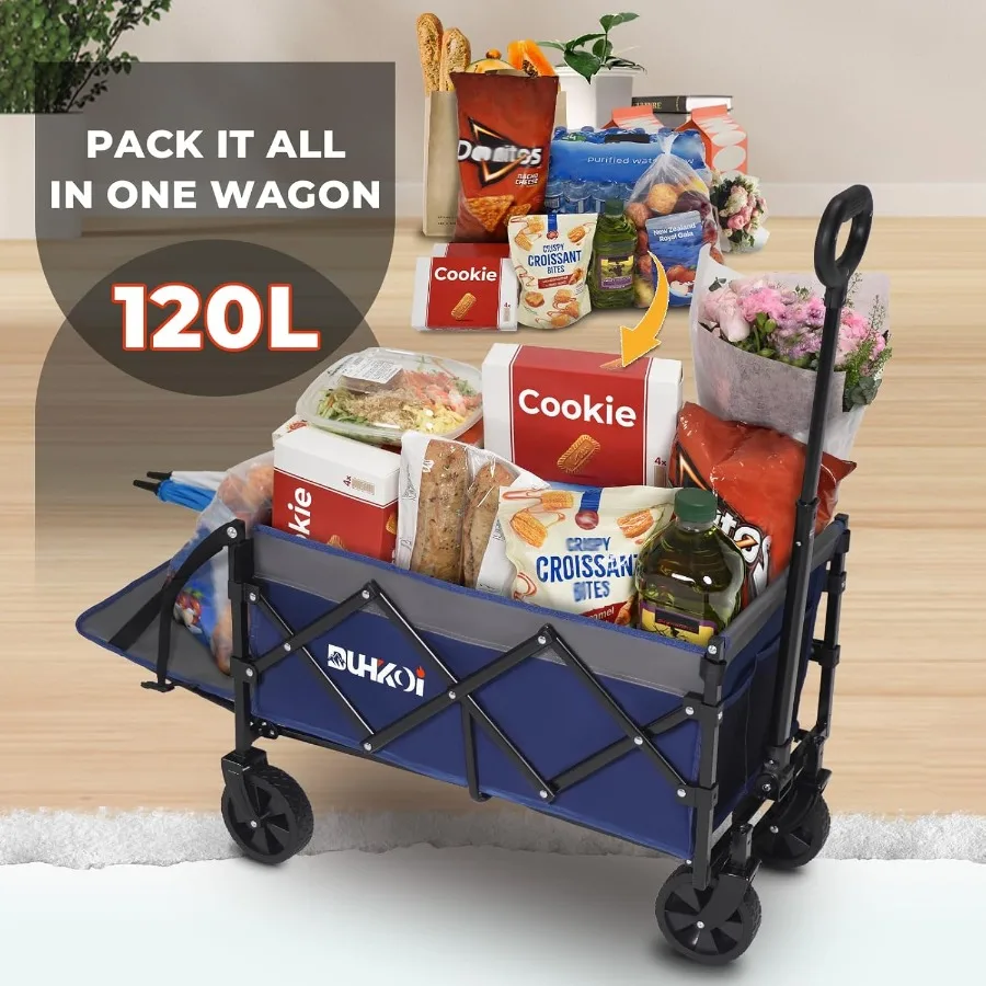 Складной удлиненный универсал на заднюю дверь с колесами, вместимость 350 фунтов, складная универсальная тележка для сада, улицы, продуктов, пляжа, кемпинга P