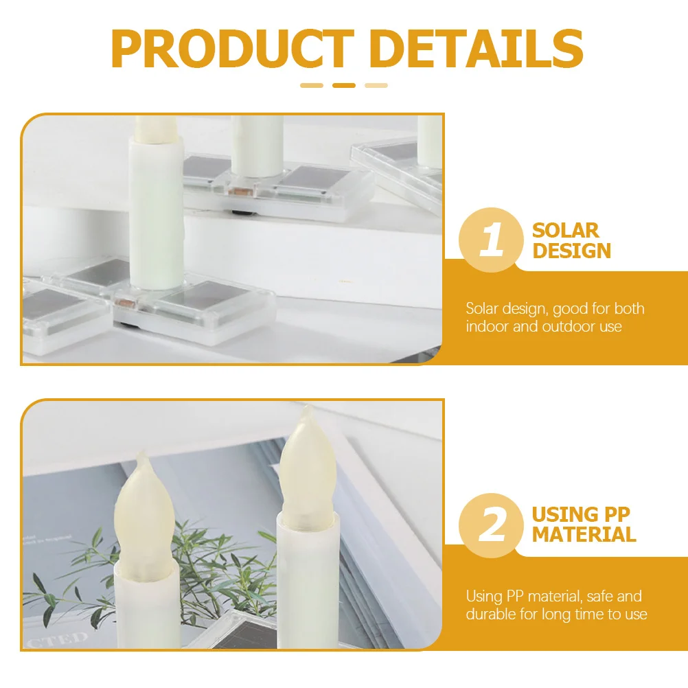 

4Pcs LED Lights Solar Flameless Flickering Lamp Safe Indoor Outdoor Wedding Party Christmas Decoration