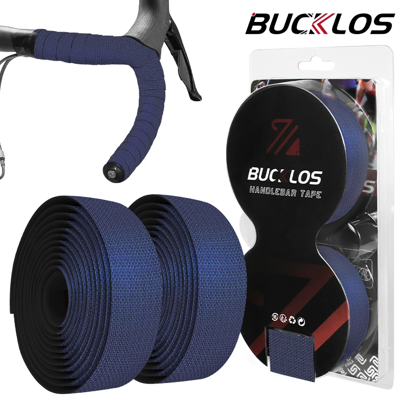 

BUCKLOS Bike Handlebar Tape Road Bicycle Silicone PU EVA Belt Shock Absorption Handle Bar Tape Anti-slip Cycling Wraps End Plugs