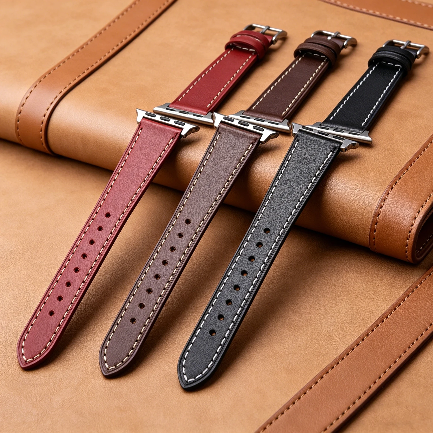 

Women Soft Leather Strap for Apple Watch Series 1-10 SE Ultra Smartwatch Bracelet for Iwatch 49/46/45/44/42/41/40/38mm Band Men