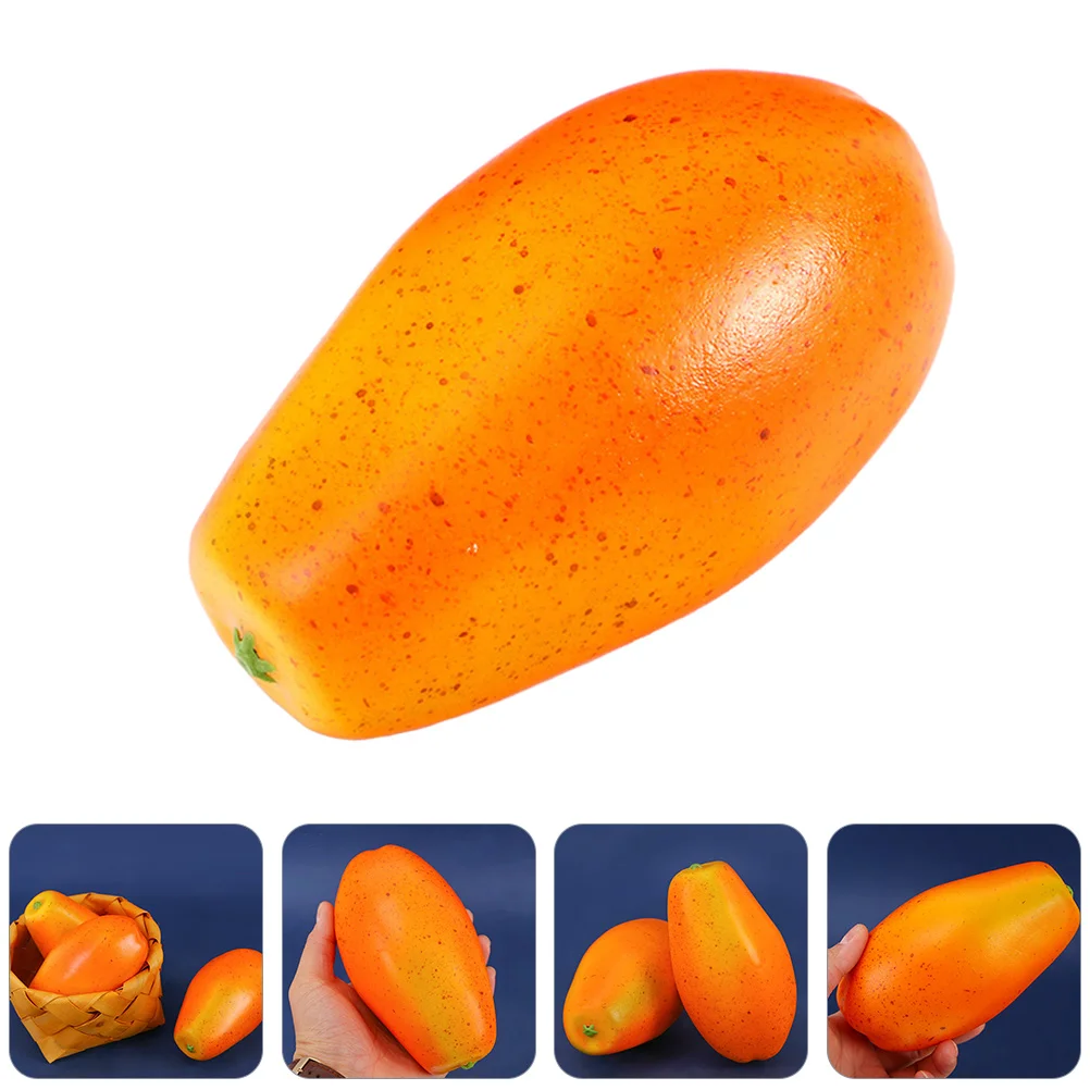 

Miniature Yellow Papaya Lovers Fruit Artificial Pawpaw Decoration Pu Glue Photography Props