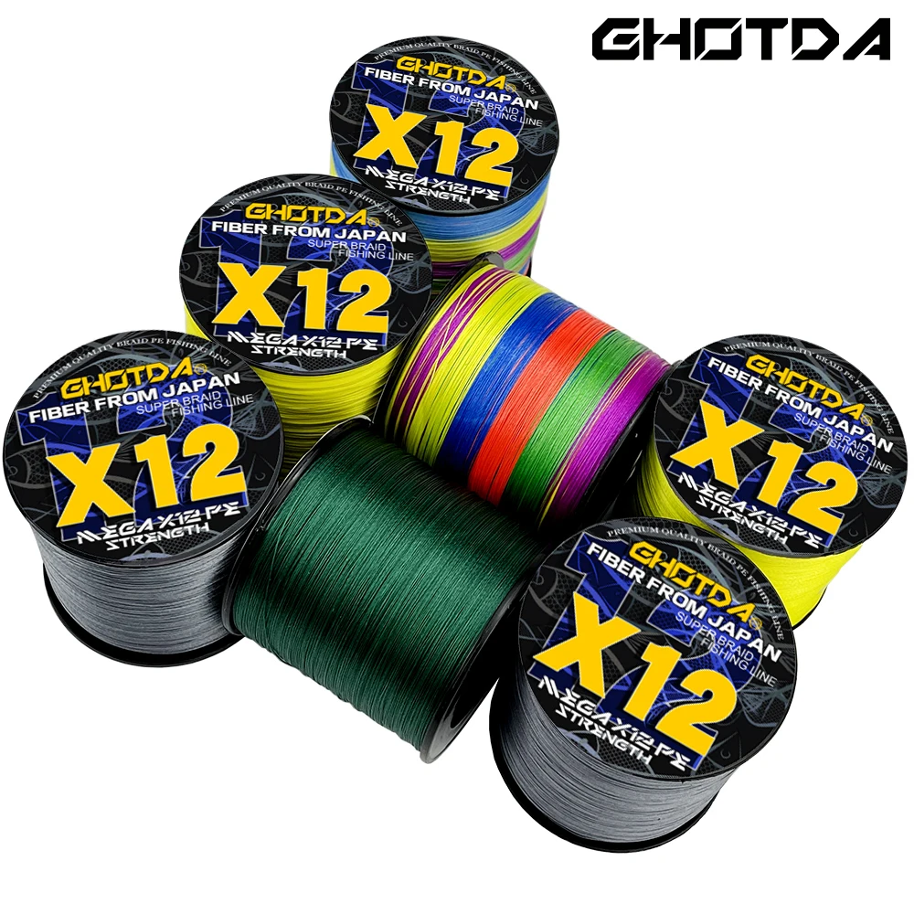 Factory Direct Extended Version Ghotda 12X PE Line 1000M Line Smoother Firmer and Anti-bite Multifilament Fishing