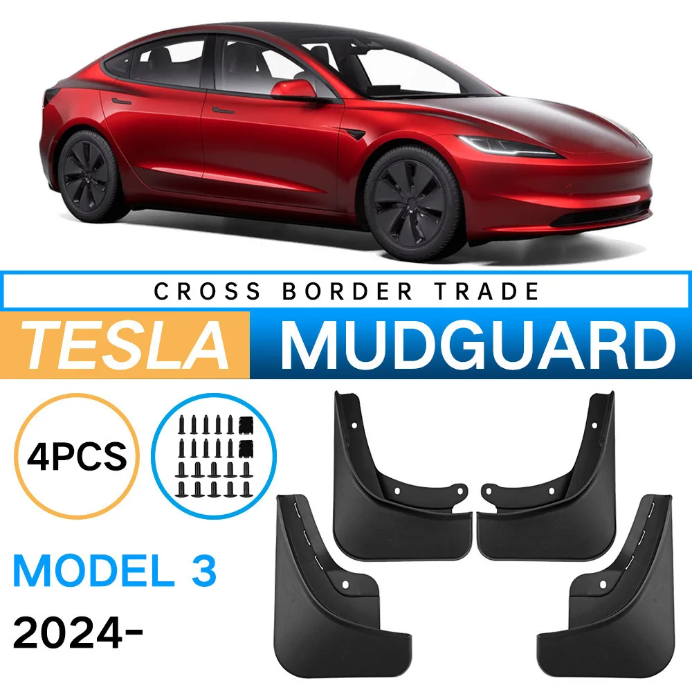 

Car Tire Mudguards Suitable for Tesla Model 3 2024 Export Cross-border Soft Mudguards