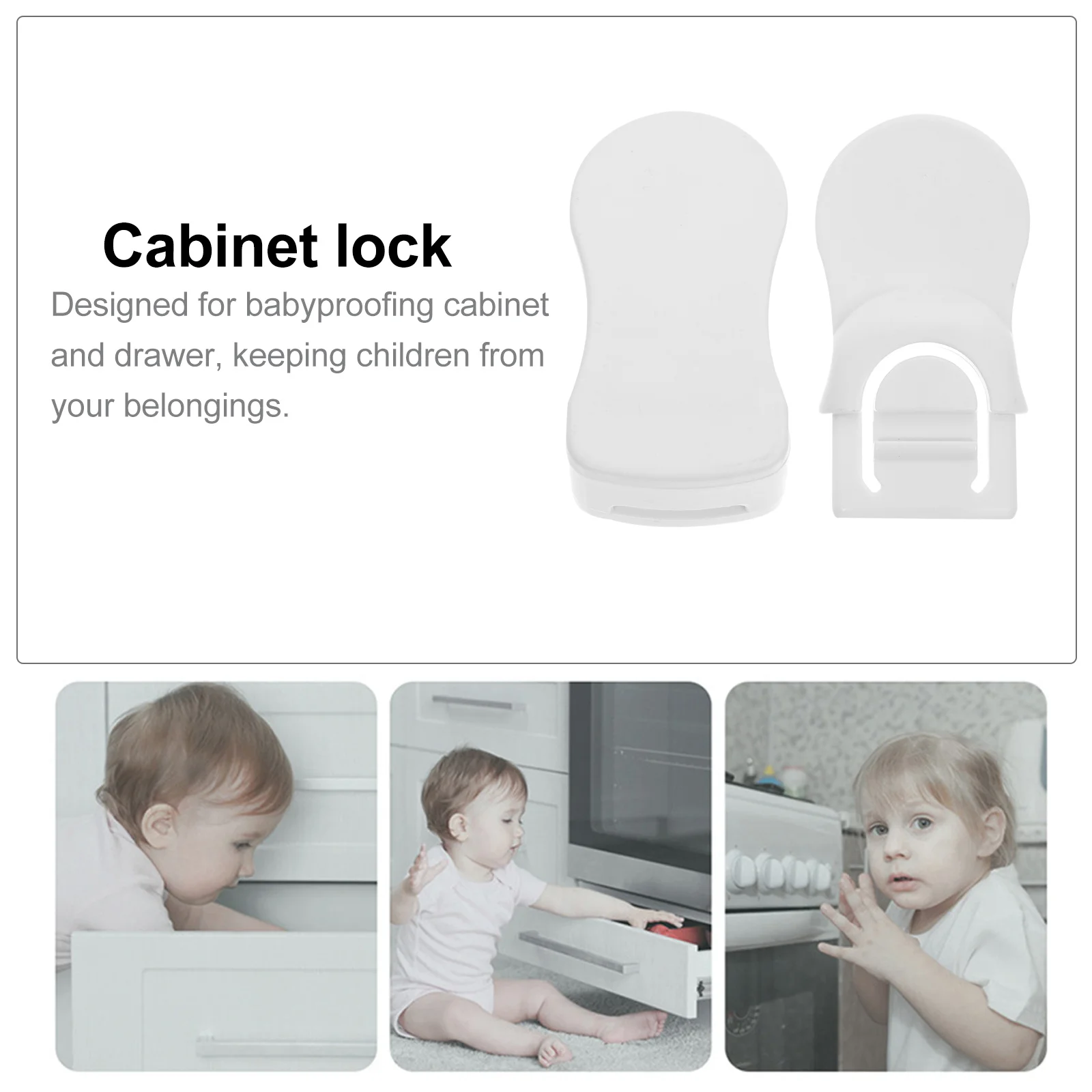 

6pcs Safety Lock For Babies Childproof Cabinet Latch Baby Drawer Door Locks Kids Proofing Straps Plastic Secure Latch