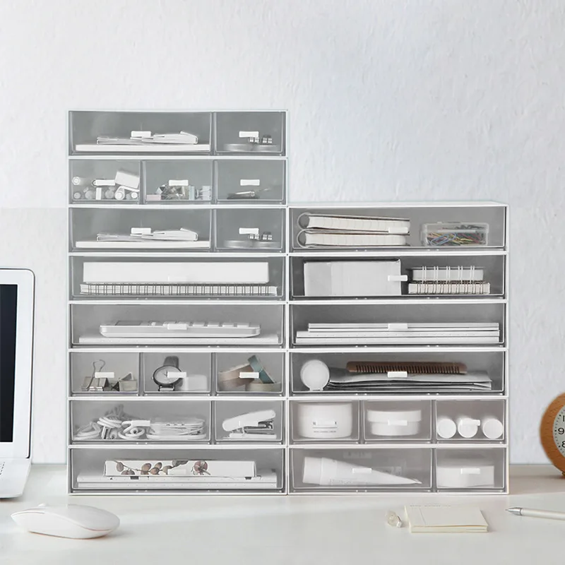 1pcs desktop drawer storage box dormitory stack combination divider box