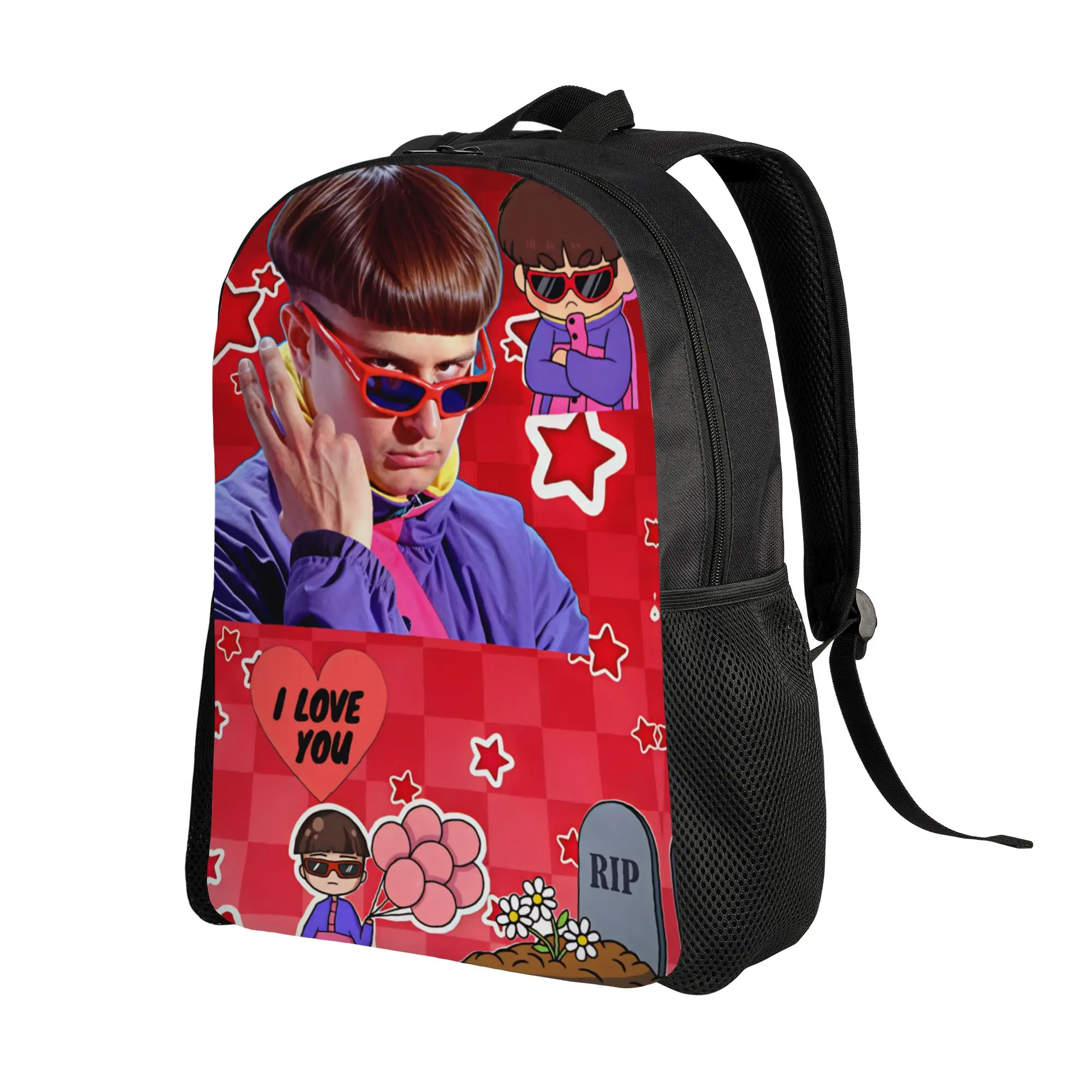 Oliver Tree Cartoon Sticker Mix Backpack  Student Unisex Polyester Travel Backpacks Print Kawaii School Bags Rucksack