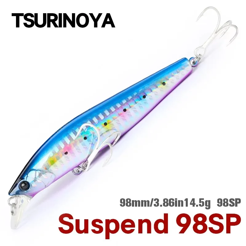 TSURINOYA DW86 Suspending Minnow 98mm 14.5g Tungsten Weight System Long Casting Artificial Hard Baits Wobblers Swimbait Pesca