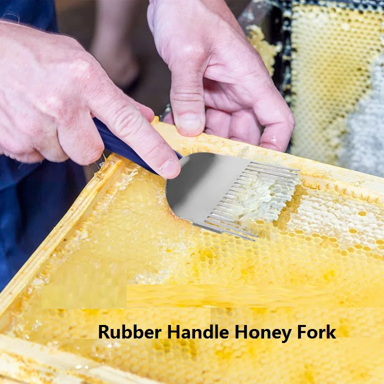 Uncapping Fork Rubber Handle Honey Cutter Uncapping Scraper Beekeeping Tools Honey Scraper Shovel Honey Fork Scratcher Knife