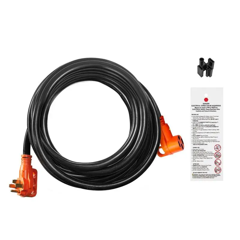 50 ft RV Extension Cord, 50 Amp, Heavy Duty STW RV Power Cord, NEMA 14-50R Female NEMA 14-50P Male Plug, with LED Indicator Handle 15A Adapter, for RVs, trams, generators, campers, ETL Listed view 6