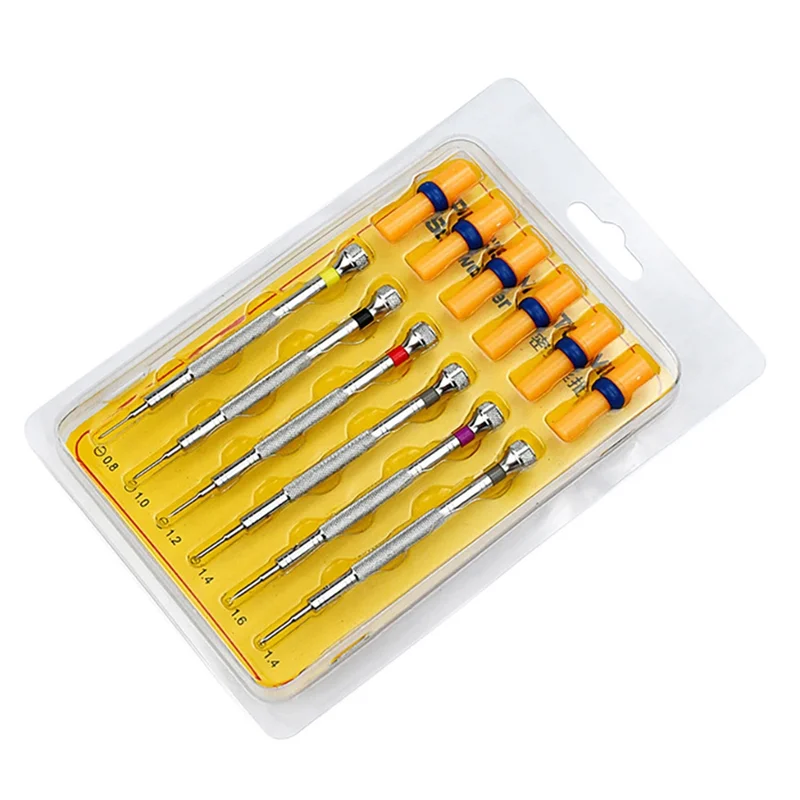 

ABP-6Pcs Steel Watch Screwdrivers & 6Pcs Spare Drill Bits Kits for Watchmaker Remove and Adjust Repair Watch Glasses Tools