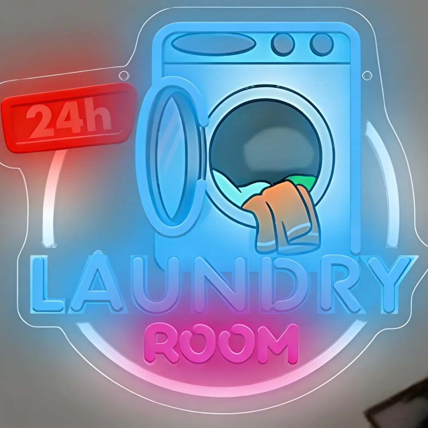 

Laundry Room Neon Sign USB Powered LED Light Wall-Mounted Laundry Room Sign Business Art Wall Light Home Decoration Gift