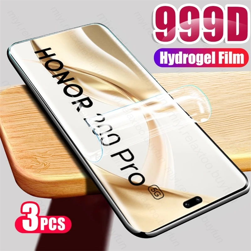 3PCS 999D Soft Hydrogel Film Curved Screen Protector For Honor200 Honor 200 Pro 5G Honar Honer 200Pro Honor200pro 2024 Not Glass