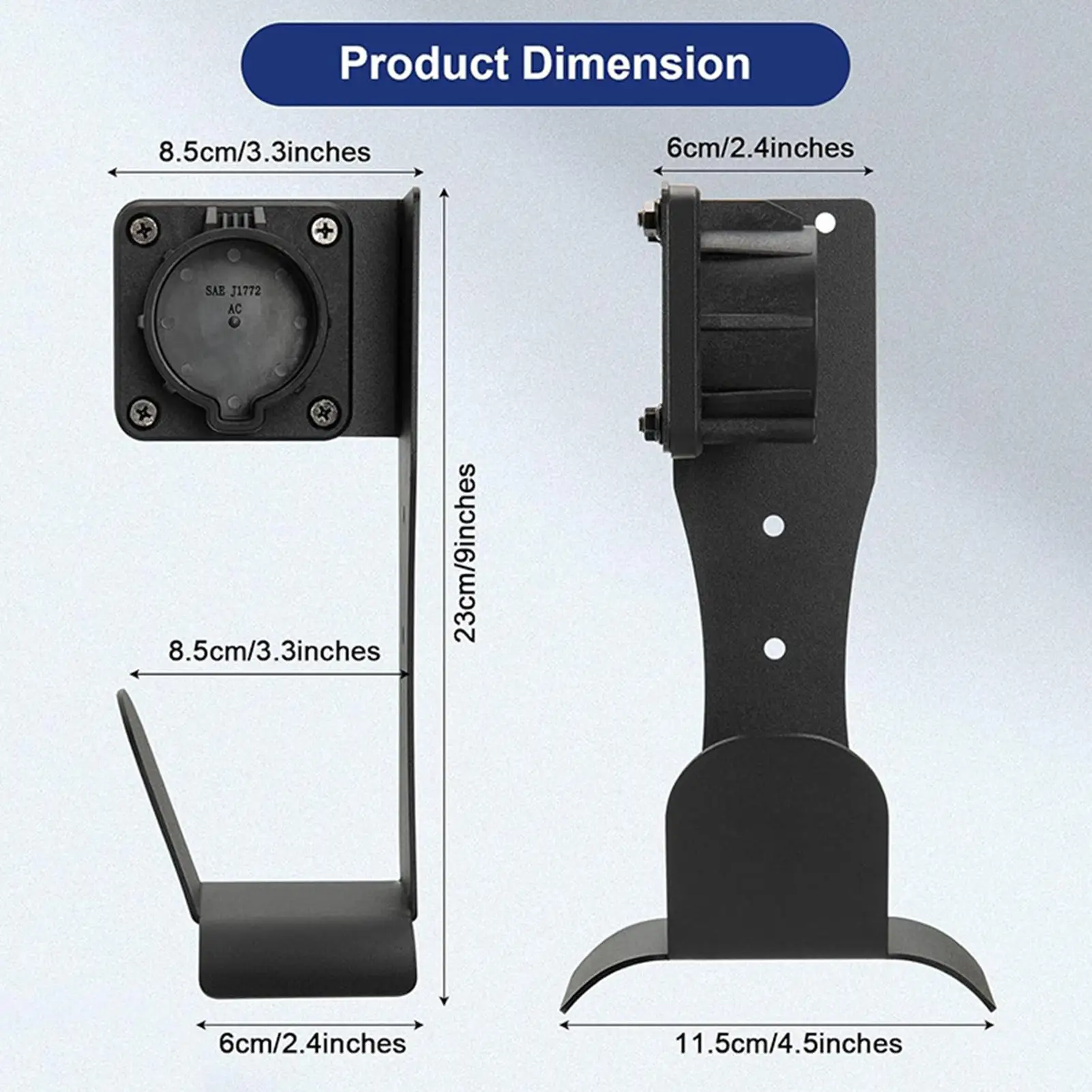 EV充電ケーブルホルダー 壁掛け式EV充電器スタンド ステンレススチール製充電ケーブルオーガナイザー 家庭用 キャンプ用 日常用