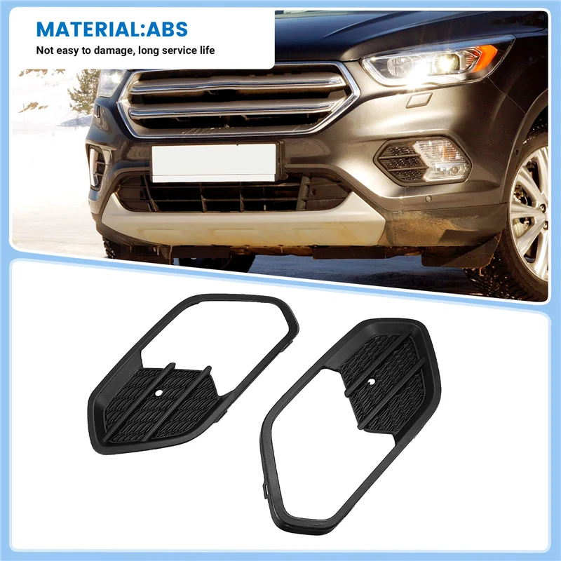 

Car Front Bumper Fog Light Frame Fog Light Grille Cover For Ford Kuga 2017-2019 Car Accessories
