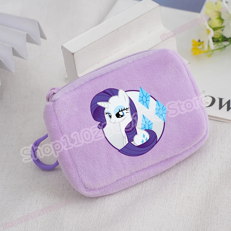 My Little Ponys Kids Anime Plush Coin Purse Girls Boys Cute Mini Wallet Children Cartoon Printed Moneybag Kawaii Pendant Gifts