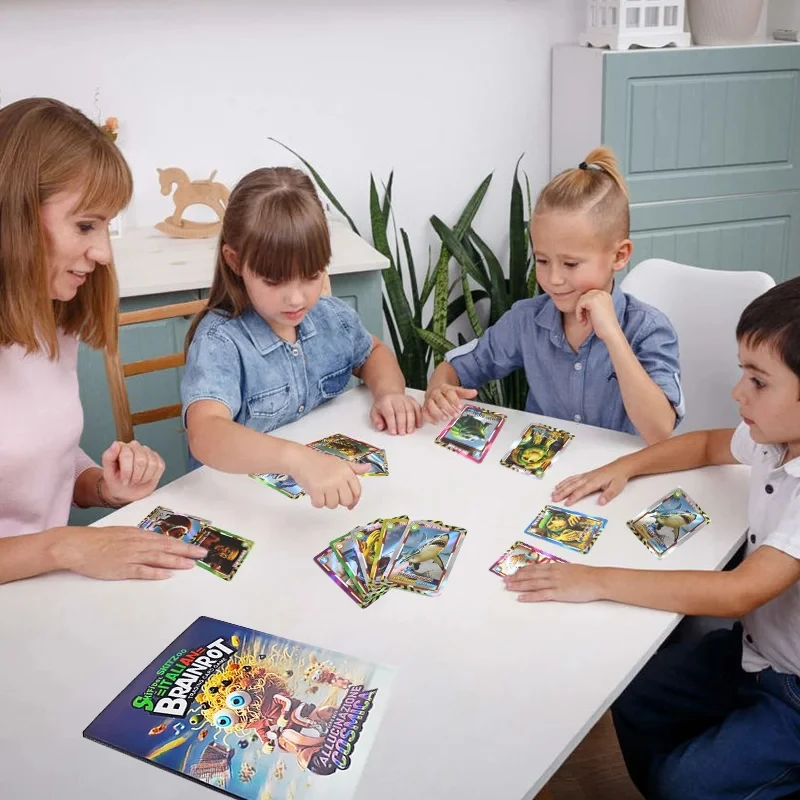 Tarjetas de colección de Brainrot italiano, folleto de tarjetas comerciales, caja de álbum, juego de tarjetas de juego Tung Tung Sahur, libro de juguetes, regalos, no tarjetas