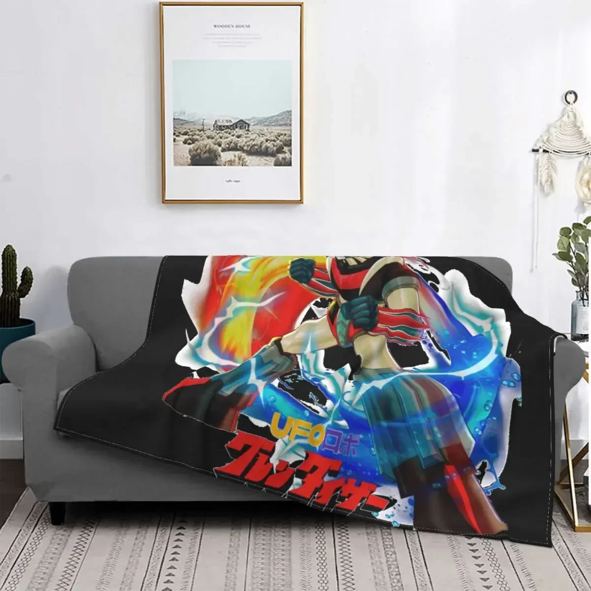 

Ufo Robot Grendizer Goldrake Mazinger Fleece Throw Blanket Blankets for Home Car Super Soft Plush Thin Quilt