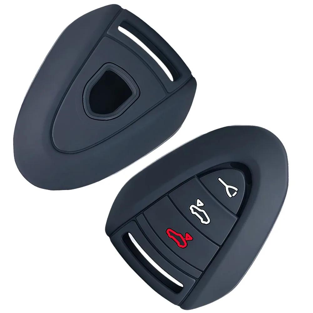3 Buttons Silicone Car Remote Key Case Cover Shell Keychian Fob Holder for Porsche 911 997 Boxster 987 Cayman Parts Accessories