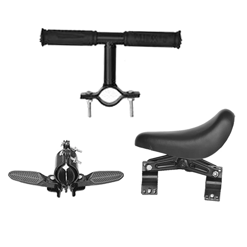 A07T-Front Mounted Bicycle Seats With Handlebars And Foot Pedals For Kids Children Baby Safety Bike Seat Kits