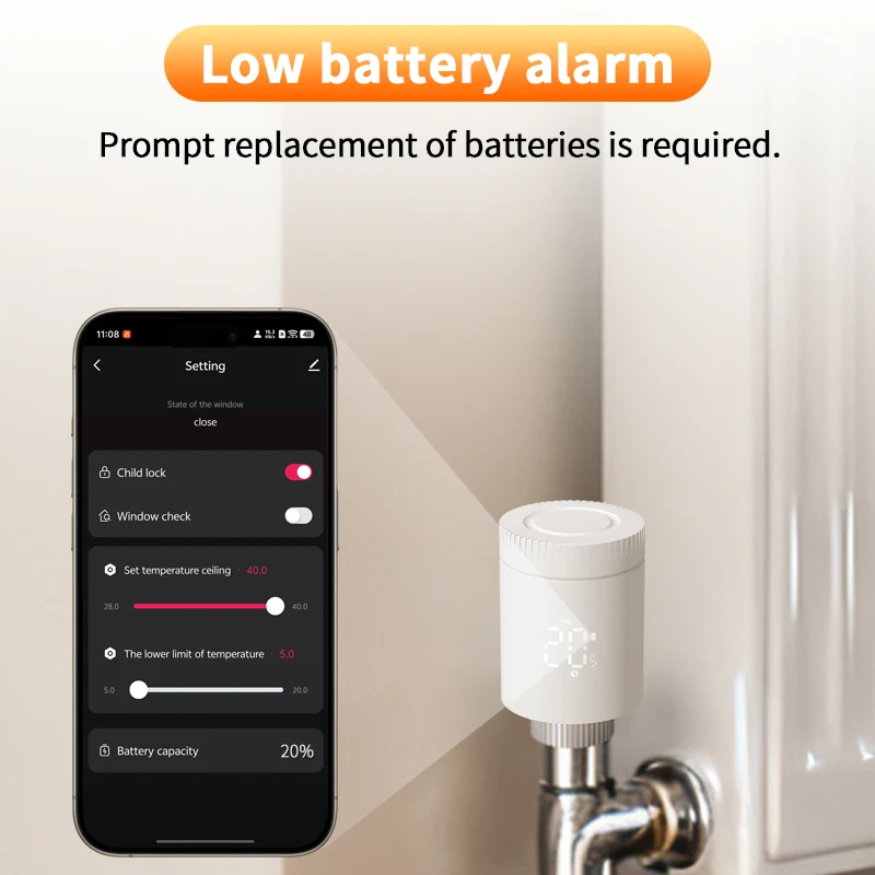 تويا زيجبي المنزل الذكي صمامات ثرموستاتي للمشعات زيجبي Trv صمام متصل صمامات ثرموستاتي متحكم في درجة الحرارة