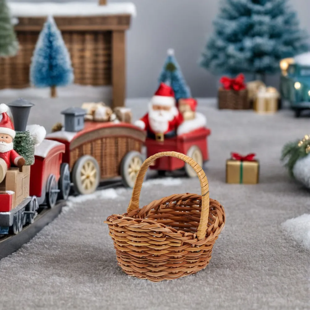 

Набор из 5 креативных плетеных корзин в деревенском стиле, маленькие корзинки для сувениров на вечеринках, свадебных подарков, корзины для хранения, для домашнего декора