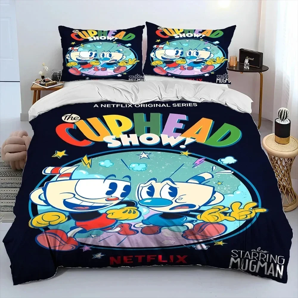 

Cuphead and Mugman Game 3D NEW Duvet Cover Pillowcase Bedding Set Adult Girl Bedroom Decoration Children Single Double Large