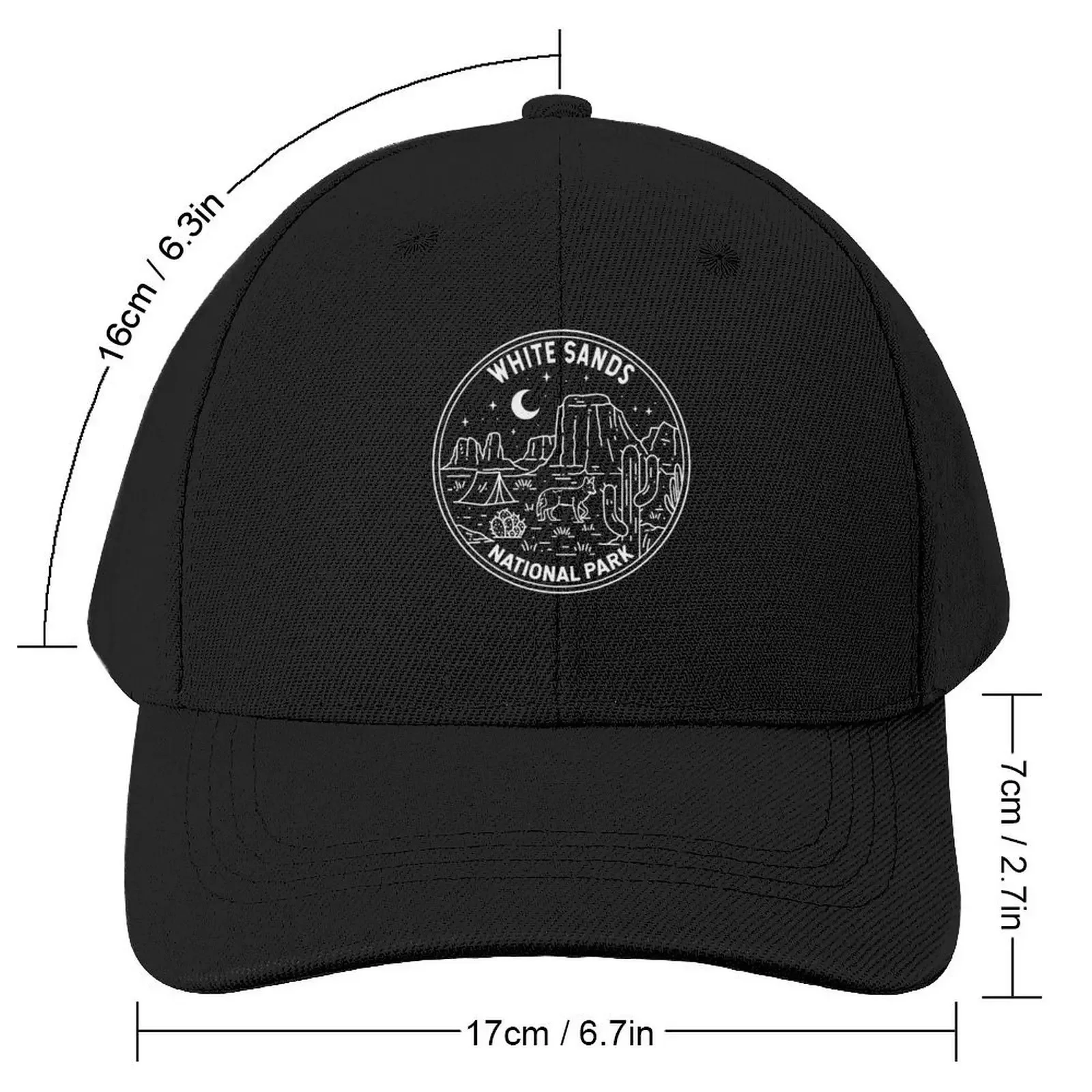 White Sands National Park New Mexico Monoline Baseball Cap dad hat Military Tactical Cap Trucker Hat Mens Women's