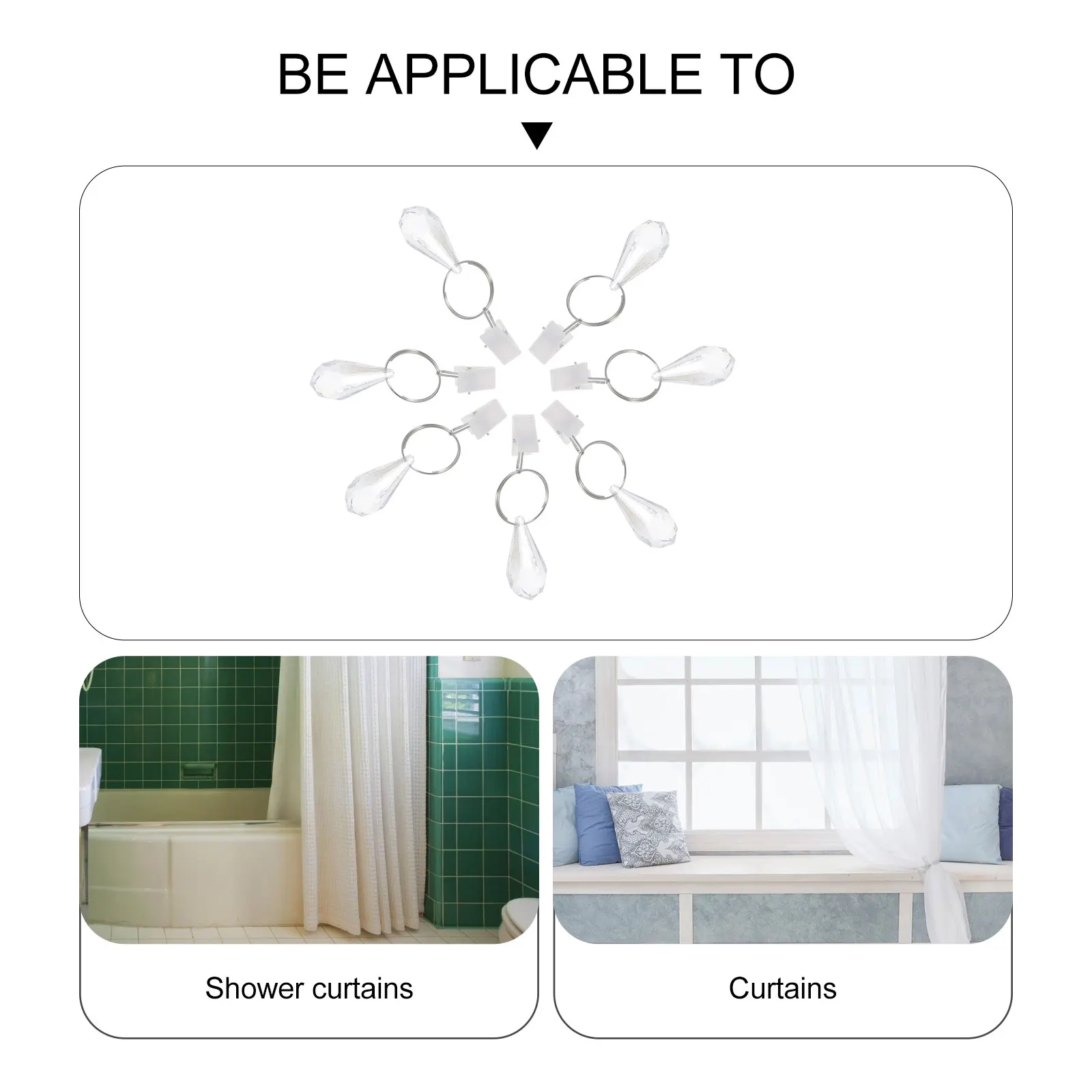 

10Pcs Curtain Weights Clips Water Drop Design Home Shower Drapery Easy Use Stable Shower Drapery Weights