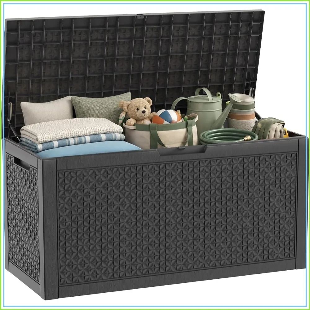 170 Gallon Outdoor Storage Box Waterproof Deck Box Toy Storage Bin