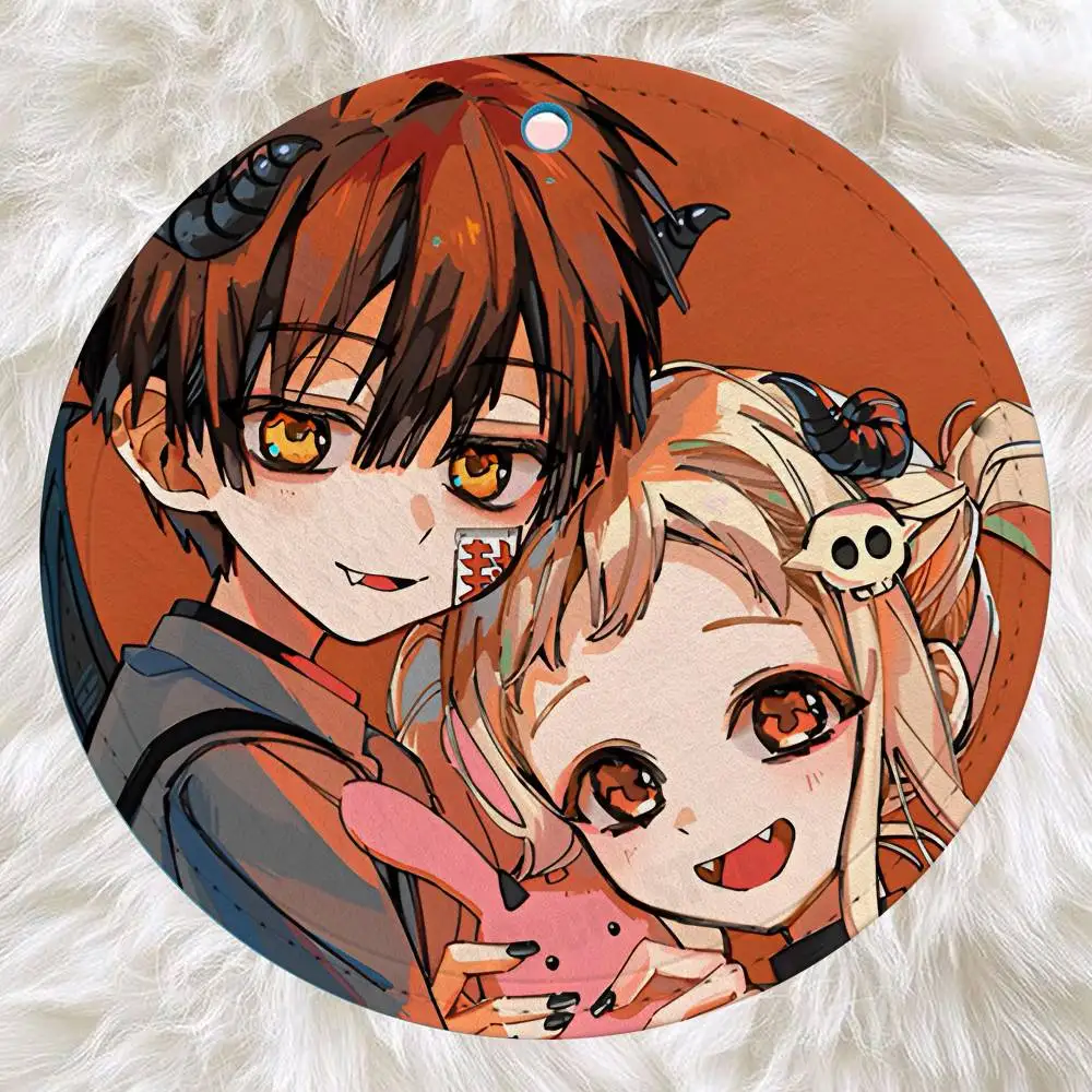 Anime Hanako-kun Nene Yashiro Leather Luggage Tag Suitcase Label Baggage Boarding Bag Name ID Address Holder For Travel