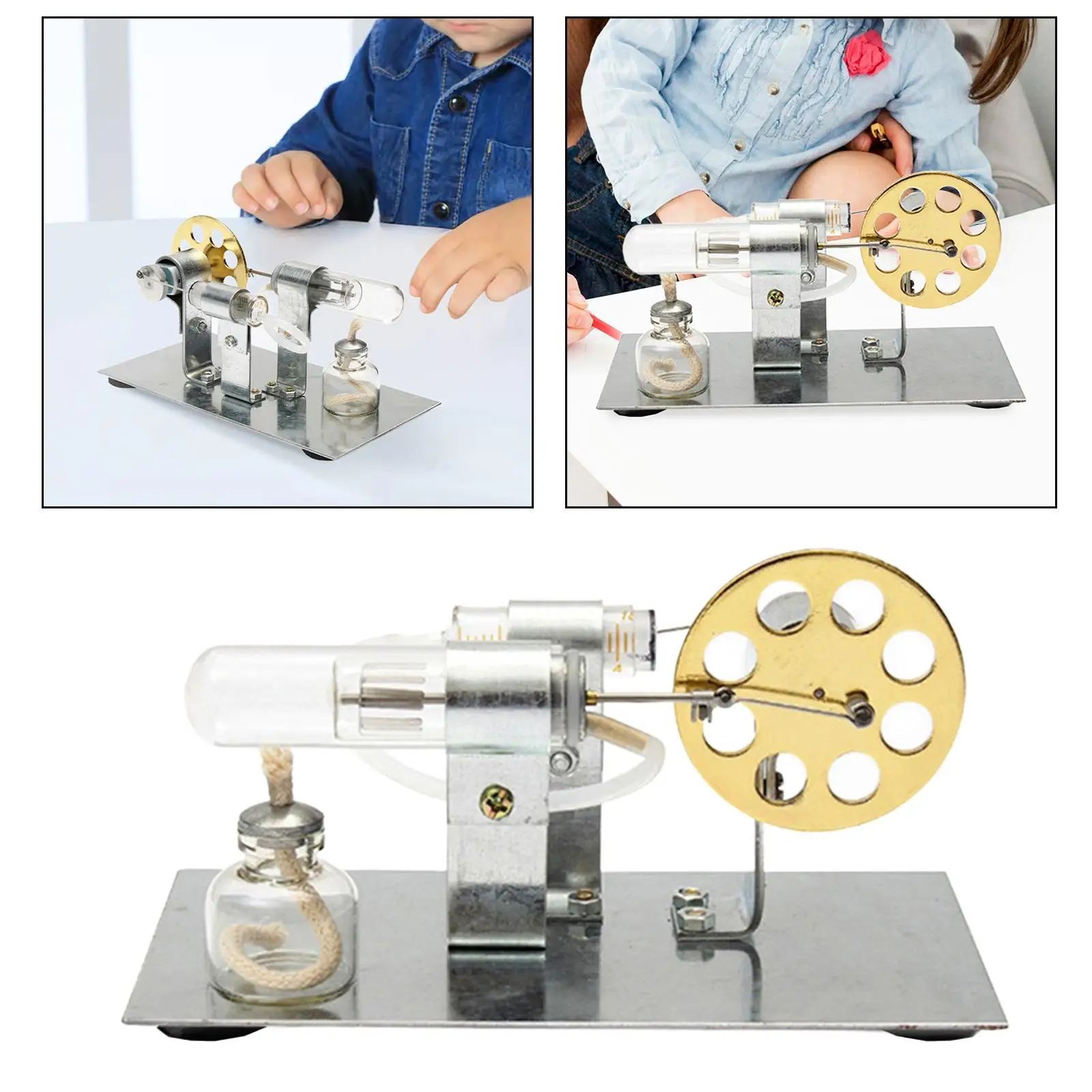 Modelo de motor de ley de aire caliente para enseñanza de ciencias, herramienta de enseñanza de laboratorio de potencia de vapor DIY, juguete de innovación científica para adultos, niños y niñas