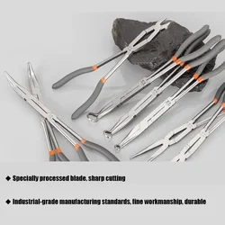 Precision Long Nose Pliers Set with Insulated Comfort Grip Handles,Straight Long Needle Nose Pliers 45 90 Degree Angle Curve 13