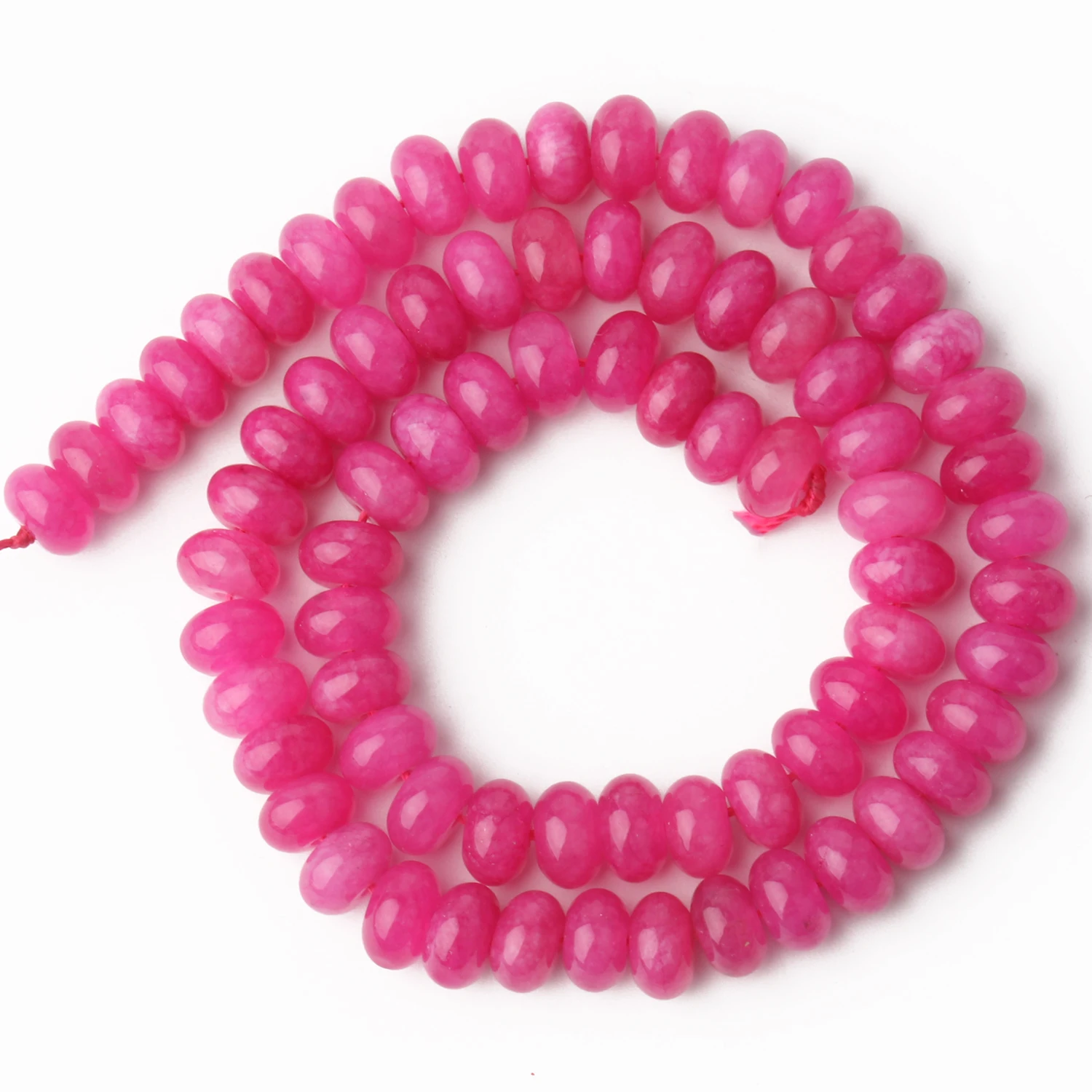 Natursteine Rondelle Spacer Perlen 5x8mm Gelb Grün Jade Flache Runde Perlen für Armbänder Perlen Schmuckherstellung Zubehör