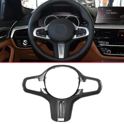 Carbon Fiber Car Steering Wheel Panel Decoration Cover Trim  Frame For BMW G01 G02 G30 M5 F90 F98 X3M X4M