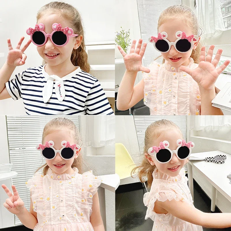 Cartoon Lovely Kids Sunglasses Bear Shape Frame Girls Children Sun Glasses Round Street Beat Baby Boy Eyeglasses Cute Shade